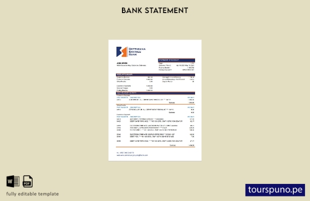 listo para imprimir plantilla de word   extracto del banco de ahorros de botsuan
